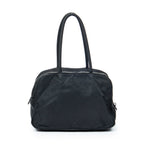 Shoulder Bag Small Double Buckle Bowler Black Nylon Canvas