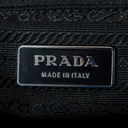Shoulder Bag Small Double Buckle Bowler Black Nylon Canvas