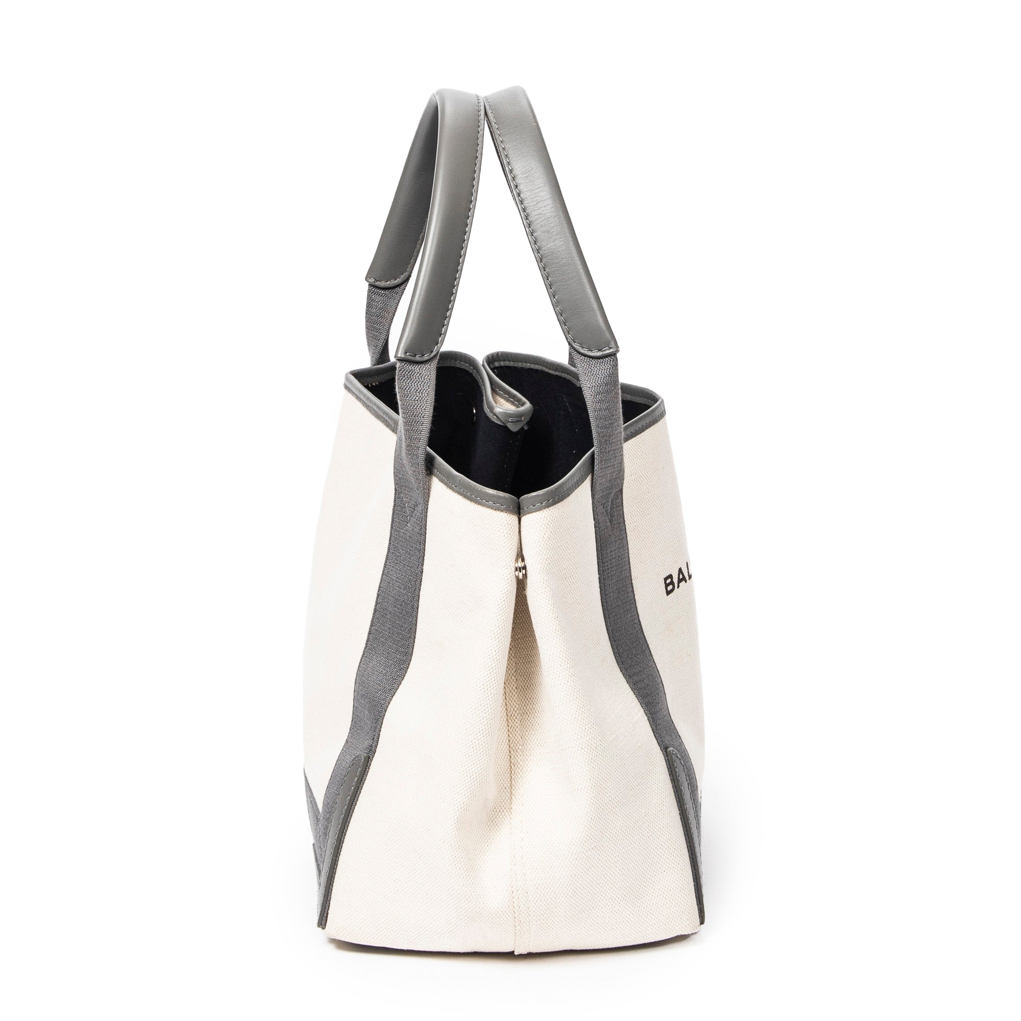 Handbag Small Navy Cabas Ivory Canvas
