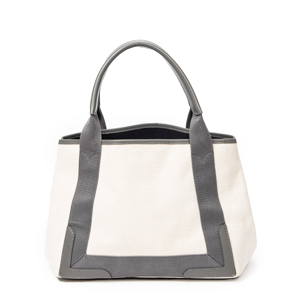 Handbag Small Navy Cabas Ivory Canvas