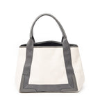 Handbag Small Navy Cabas Ivory Canvas