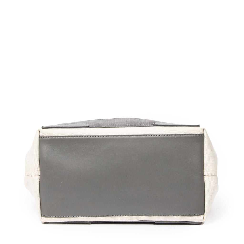 Handbag Small Navy Cabas Ivory Canvas