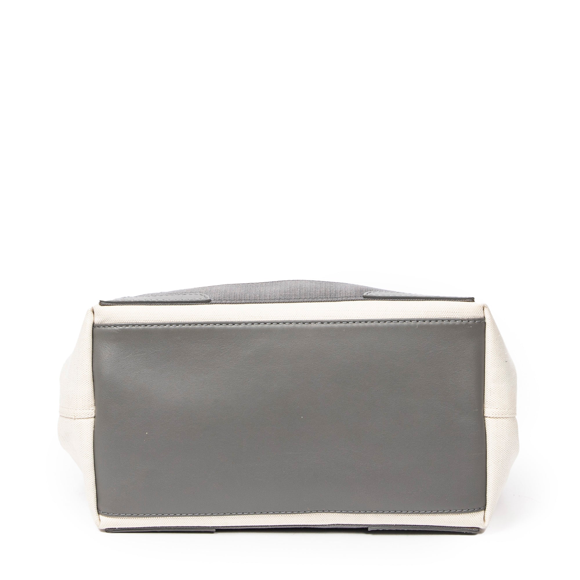 Handbag Small Navy Cabas Ivory Canvas