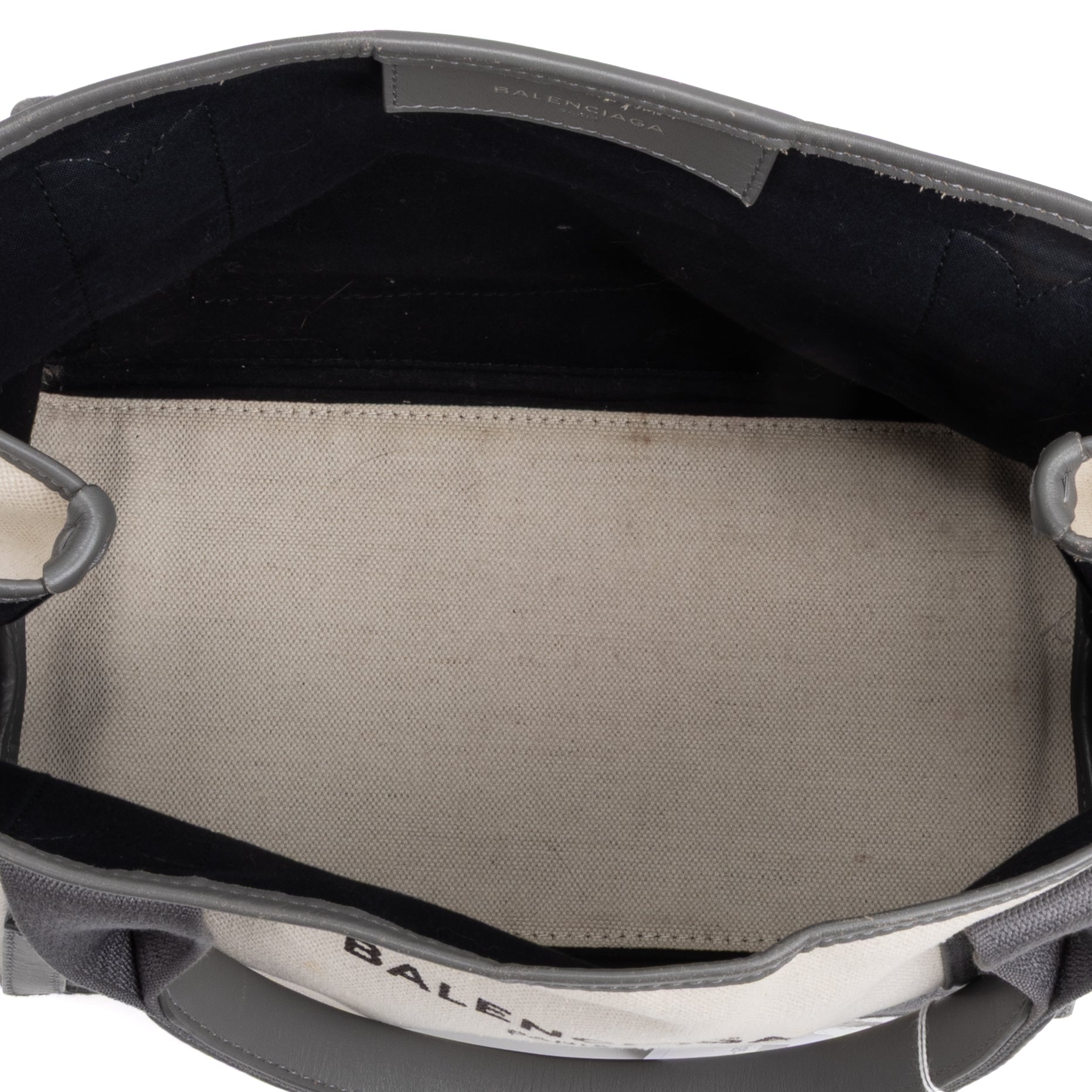 Handbag Small Navy Cabas Ivory Canvas