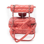 Backpack CC Transparent Vanity Flap Backpack Pink Transparent Vinyl/Quilted Lambskin Leather