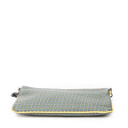 Shoulder Bag Chain Zip Clutch Yellow Butterfly Print Leather