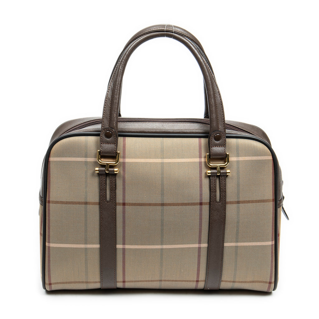Bolso de mano Burberrys Small Boston Lona Vintage Check Verde