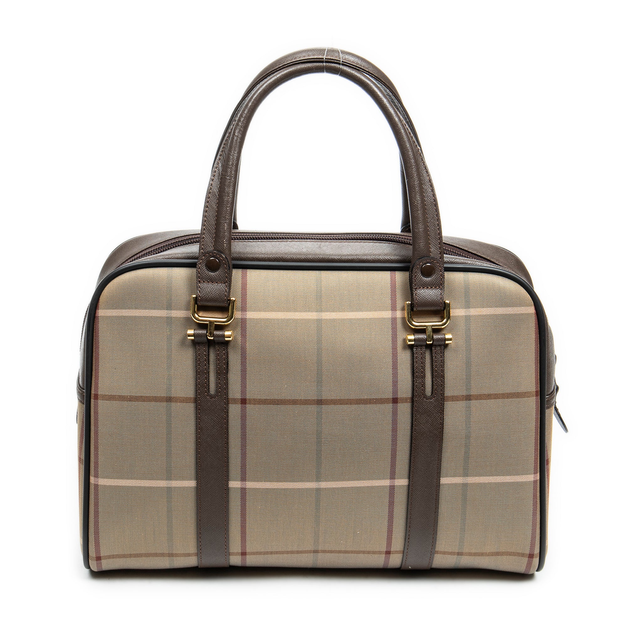 Bolso de mano Burberrys Small Boston Lona Vintage Check Verde