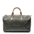Travel Bag Vintage Medium Boston Dark Green Honeycomb Coated Canvas
