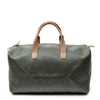 Travel Bag Vintage Medium Boston Dark Green Honeycomb Coated Canvas