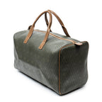 Travel Bag Vintage Medium Boston Dark Green Honeycomb Coated Canvas