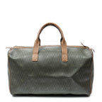 Travel Bag Vintage Medium Boston Dark Green Honeycomb Coated Canvas