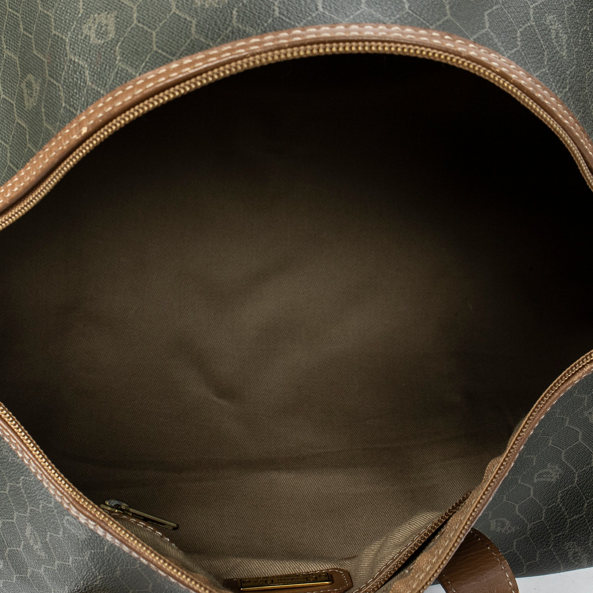 Travel Bag Vintage Medium Boston Dark Green Honeycomb Coated Canvas