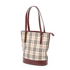 Burberry - Petit sac seau zippé - Beige/Bordeaux