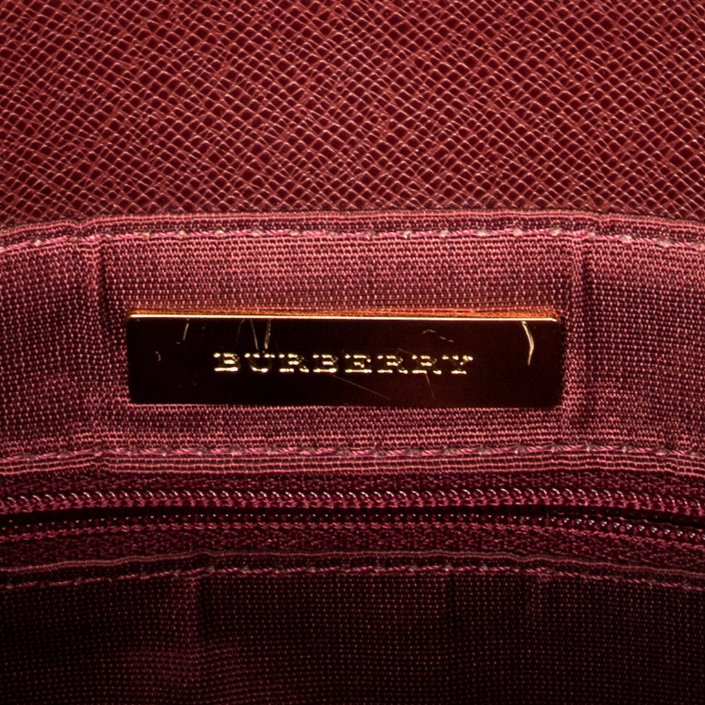 Burberry - Petit sac seau zippé - Beige/Bordeaux