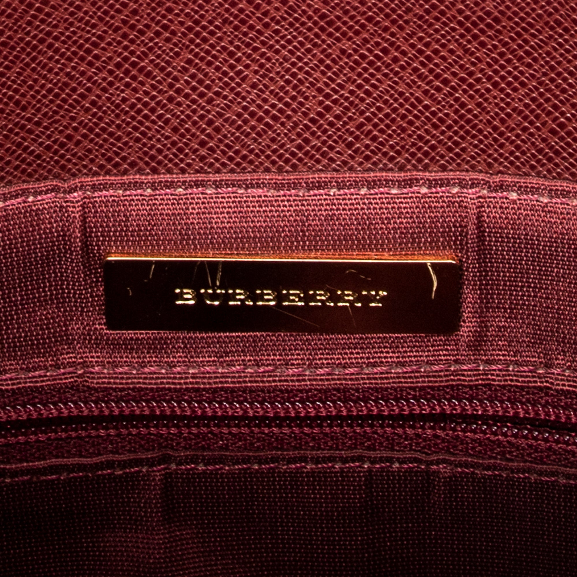 Burberry - Petit sac seau zippé - Beige/Bordeaux