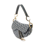 Shoulder Bag Saddle Bag Navy Blue Diorissimo Canvas