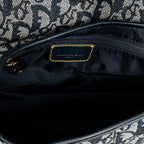 Shoulder Bag Saddle Bag Navy Blue Diorissimo Canvas
