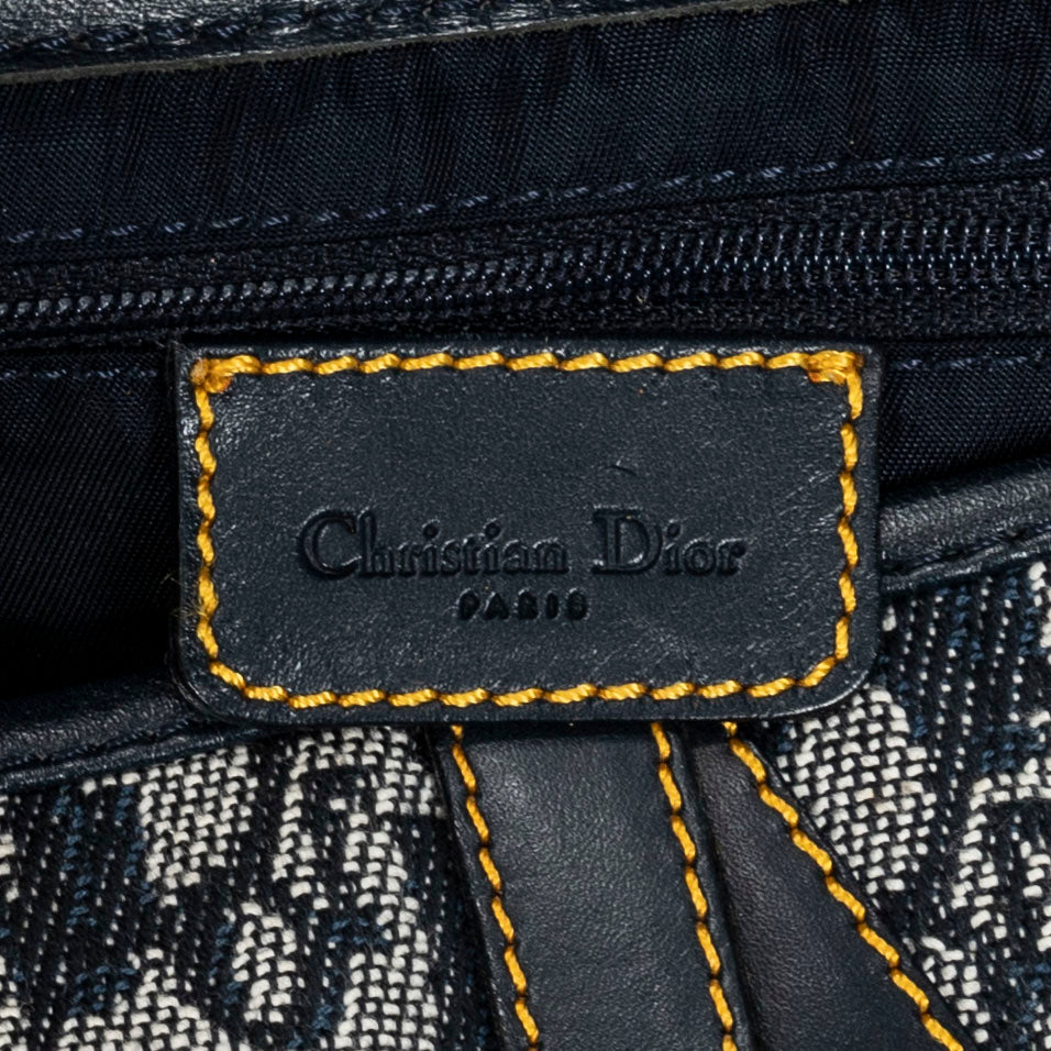 Shoulder Bag Saddle Bag Navy Blue Diorissimo Canvas