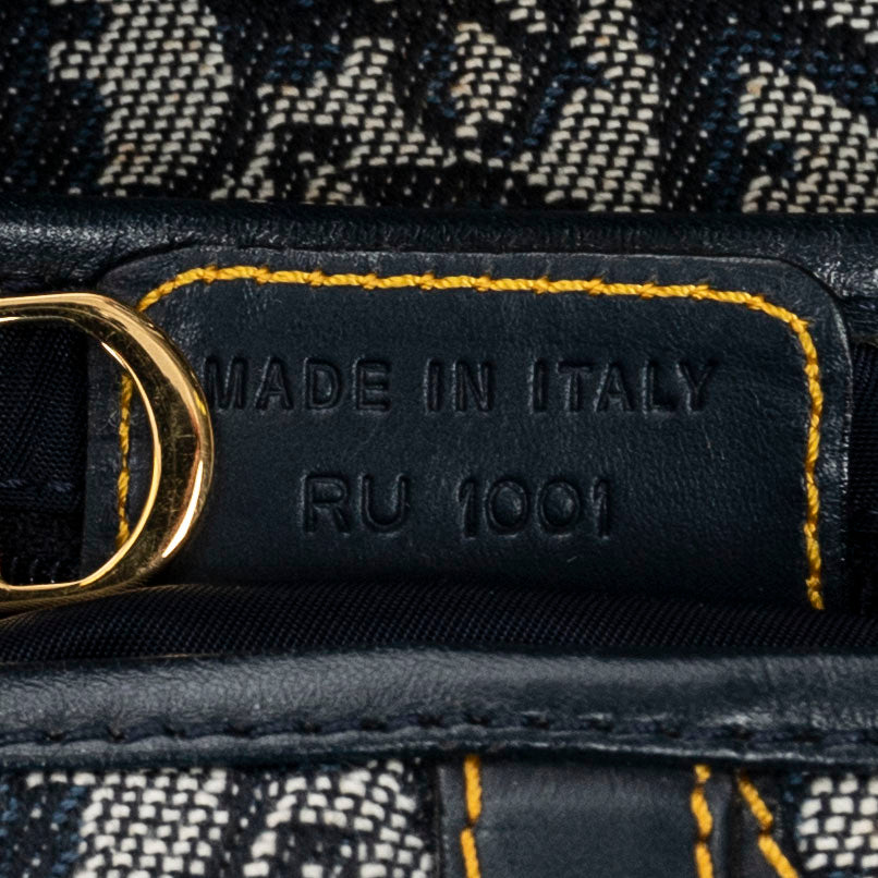 Shoulder Bag Saddle Bag Navy Blue Diorissimo Canvas