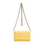Bolso de hombro Nueva línea de viaje Monedero con cadena Amarillo Lona de nailon de la línea de viaje