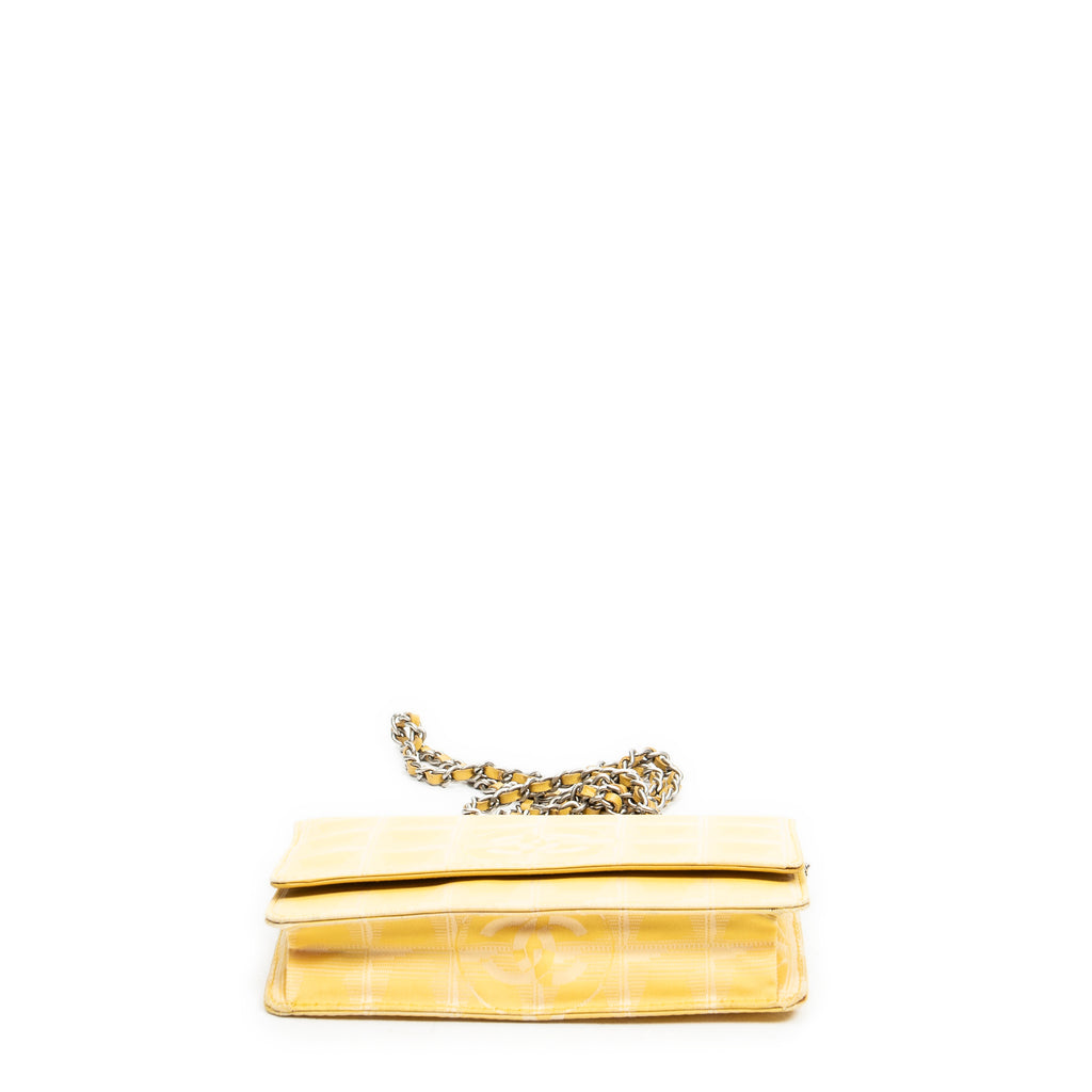 Bolso de hombro Nueva línea de viaje Monedero con cadena Amarillo Lona de nailon de la línea de viaje