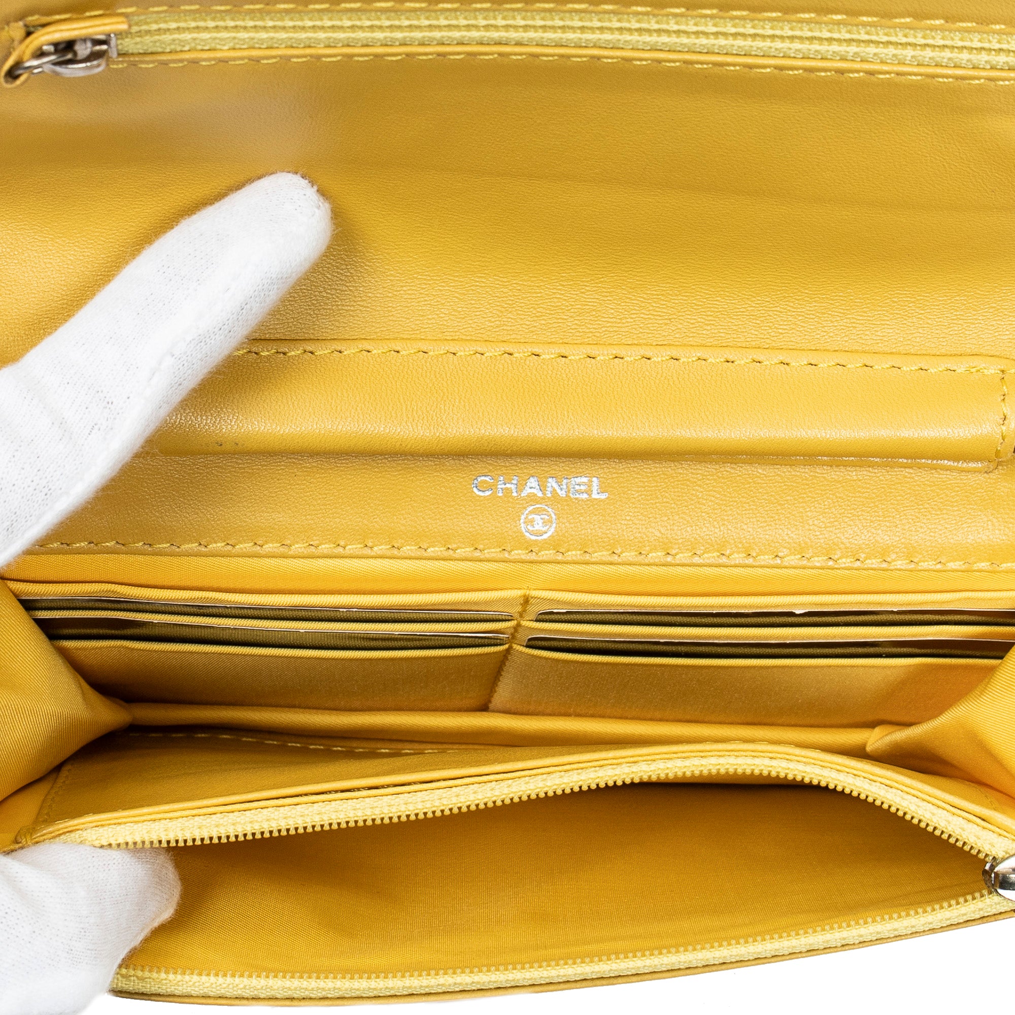 Bolso de hombro Nueva línea de viaje Monedero con cadena Amarillo Lona de nailon de la línea de viaje