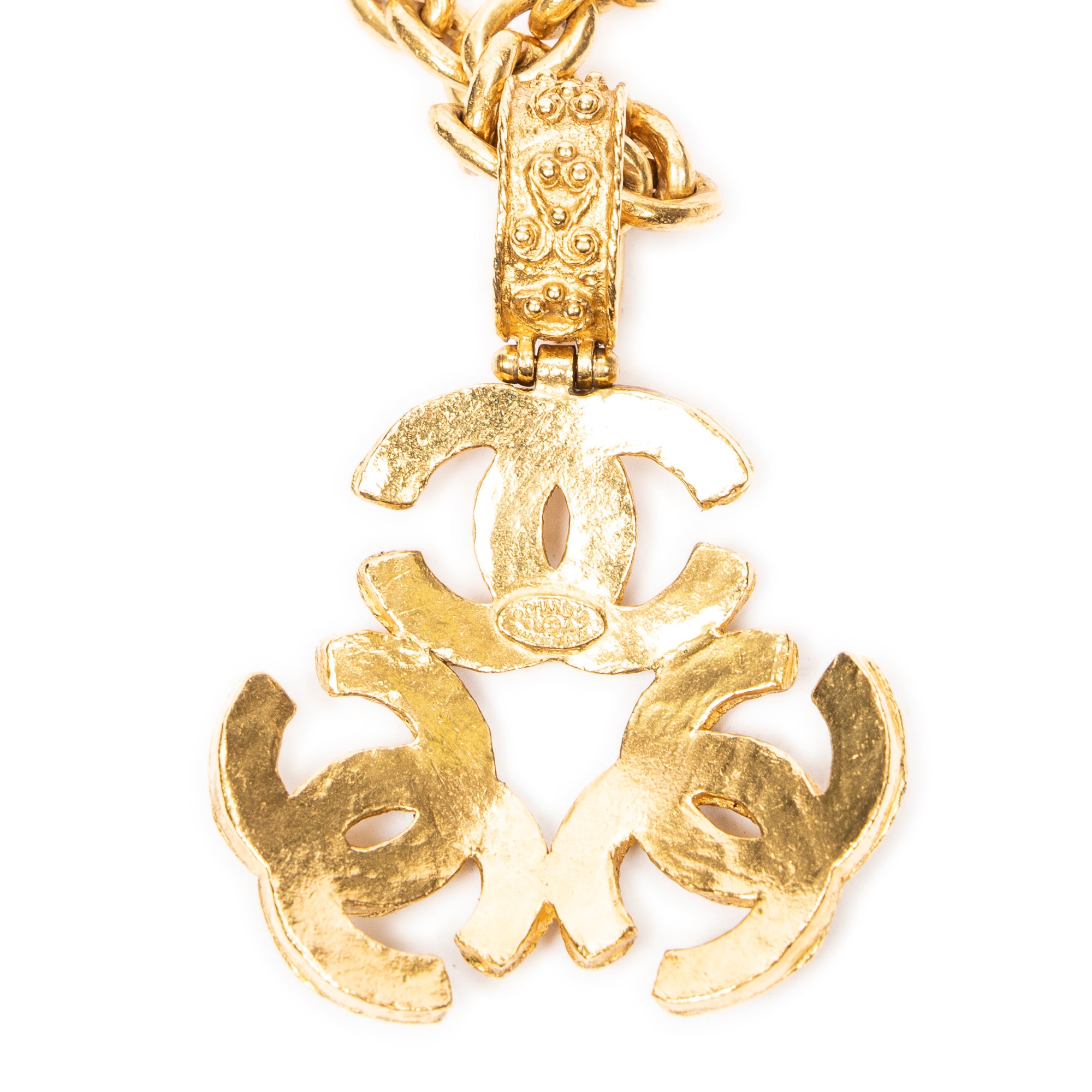 Necklace 3 CC Pendant Chain Necklace Gold Gold Plated