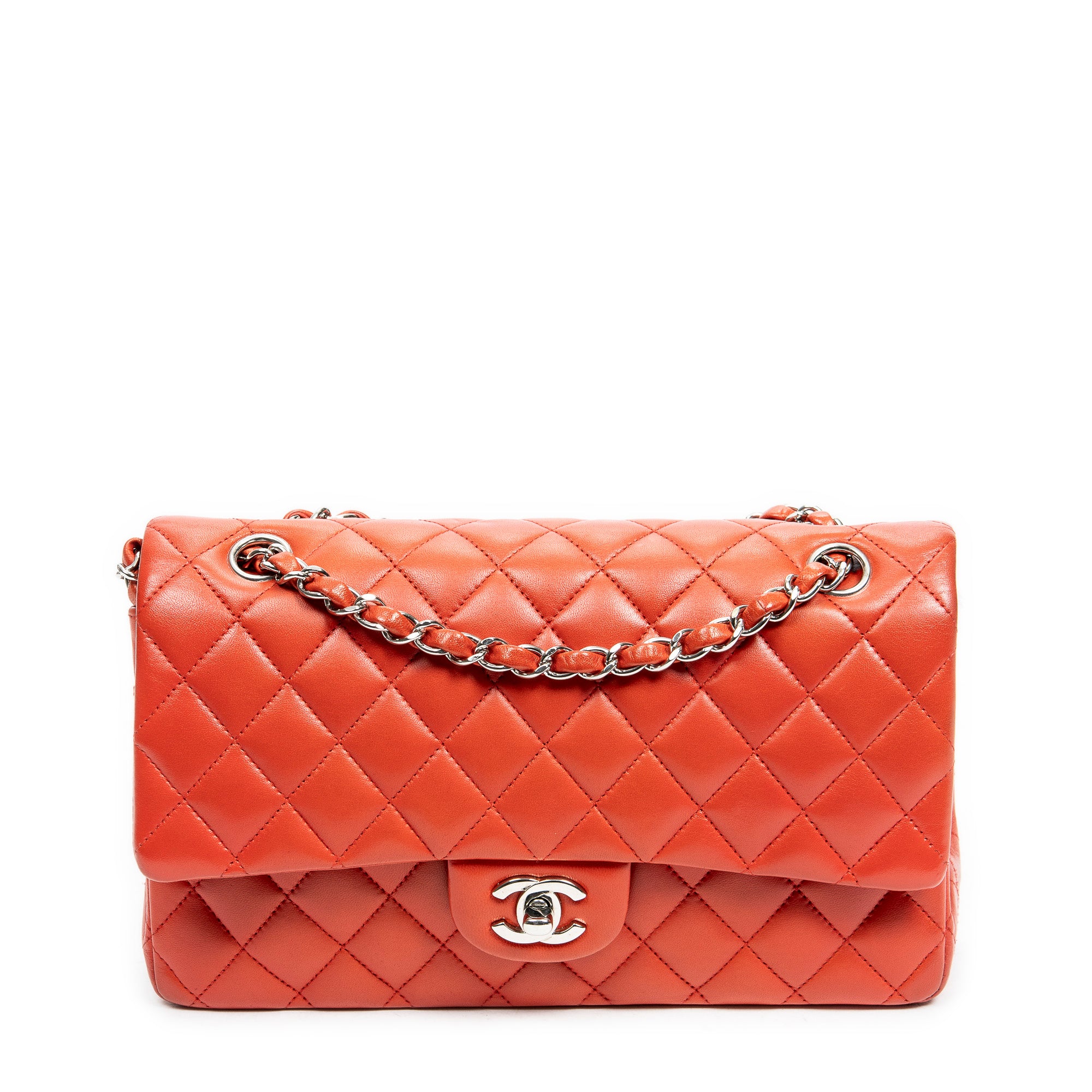 Shoulder Bag Classic Double Flap 26 Red Quilted Lambskin Leather