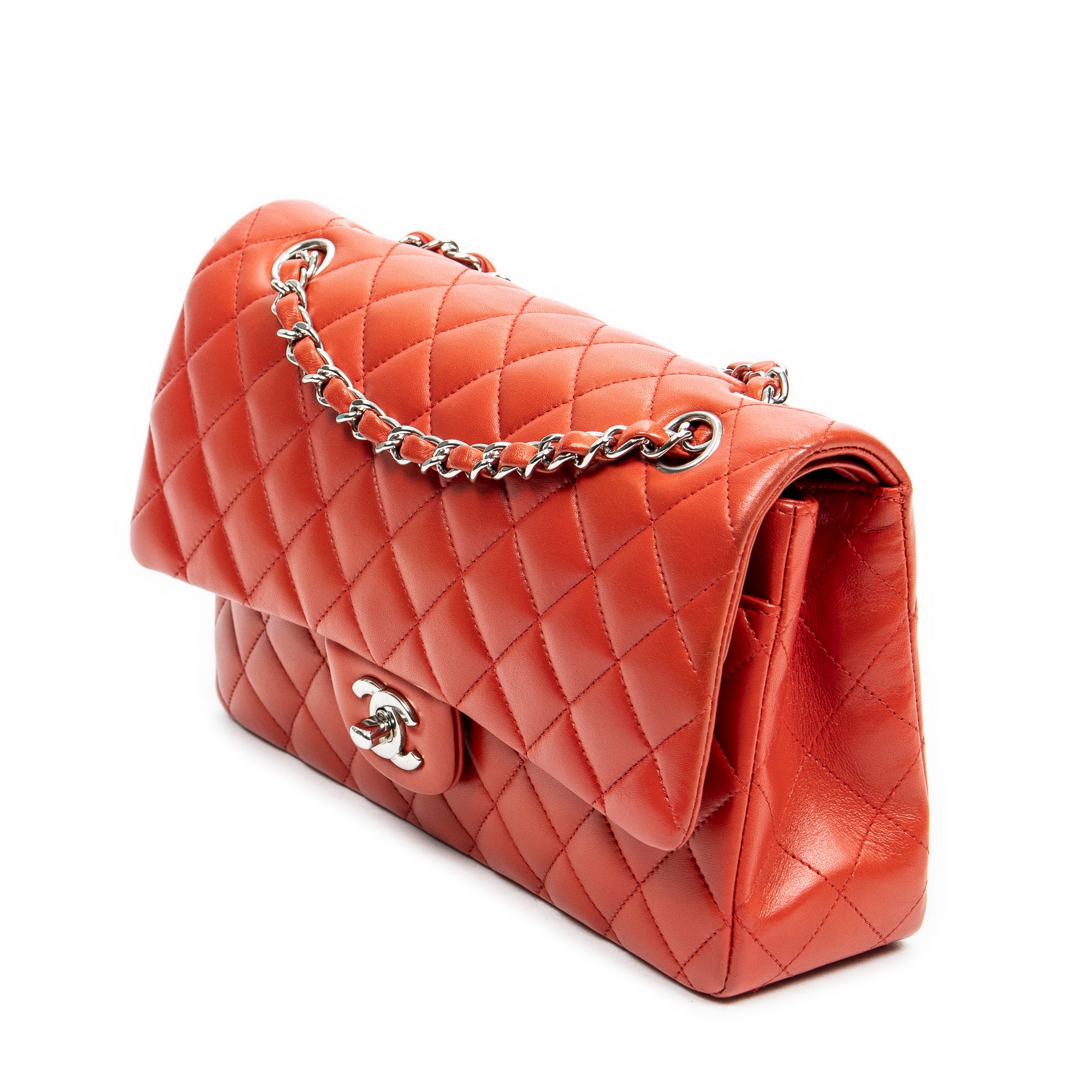 Shoulder Bag Classic Double Flap 26 Red Quilted Lambskin Leather