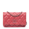 Shoulder Bag Double Stitch Hampton Wallet On Chain Burgundy Quilted Lambskin Leather
