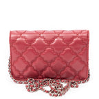 Shoulder Bag Double Stitch Hampton Wallet On Chain Burgundy Quilted Lambskin Leather