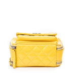 Shoulder Bag Mini Pocket Box Camera Case Yellow Quilted Patent Leather