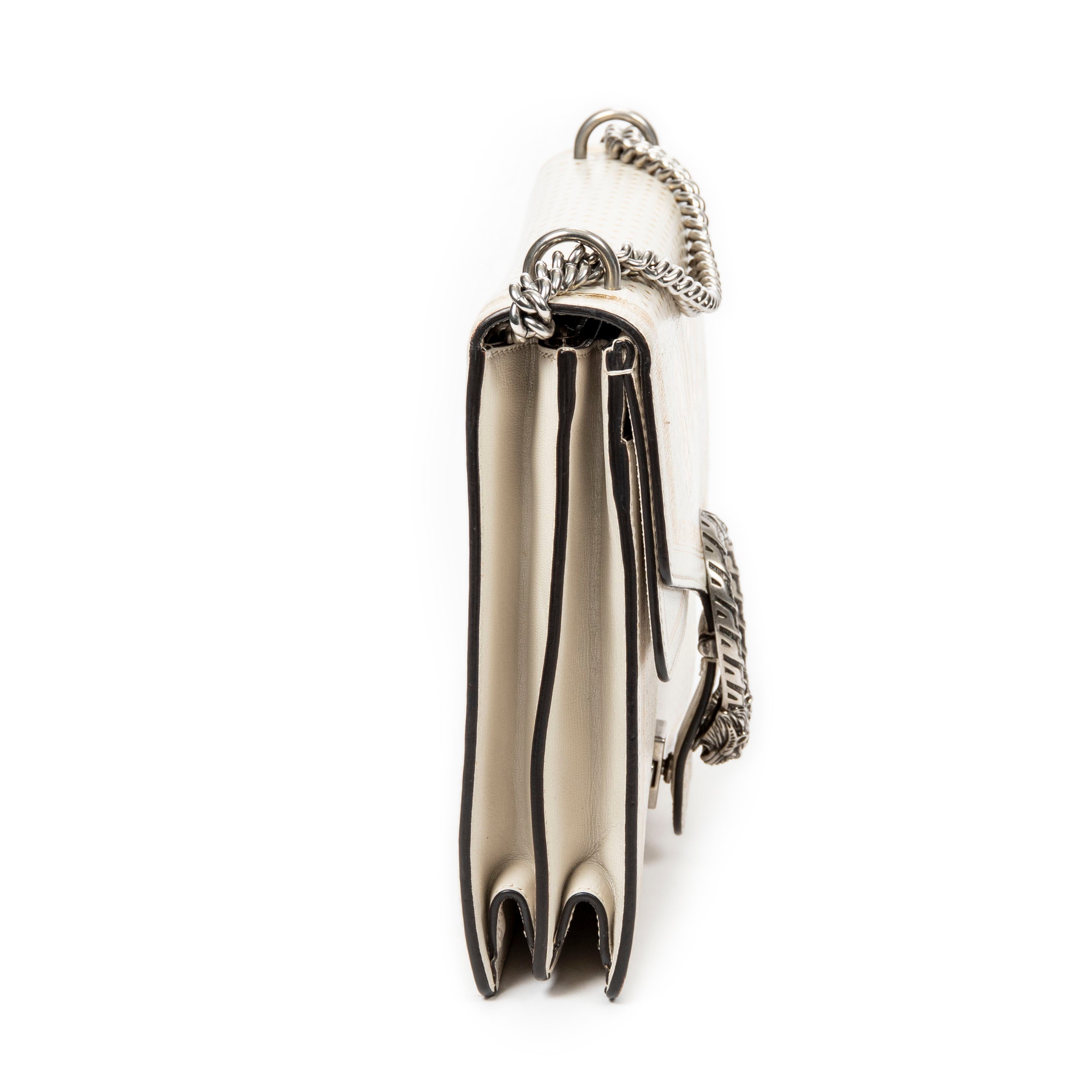 Bolso de hombro Gucci x Sega Guccy Stars mediano Dionysus de cuero con estampado Guccy Stars en color marfil