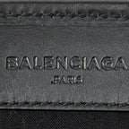 Bolso de hombro grande, lona de rayas verticales azul marino
