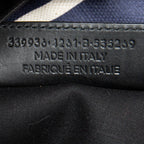 Bolso de hombro grande, lona de rayas verticales azul marino