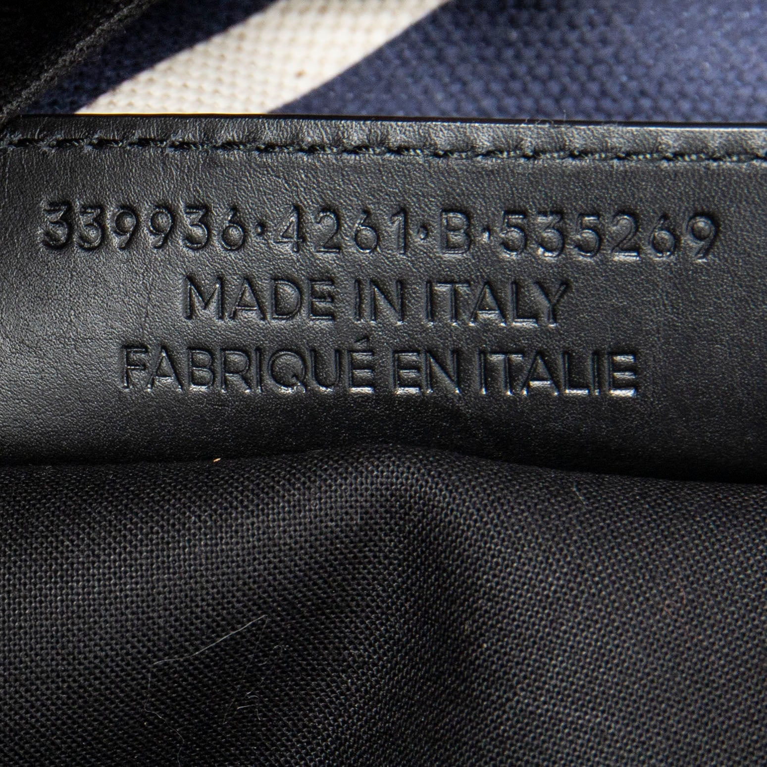 Bolso de hombro grande, lona de rayas verticales azul marino