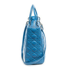 Shoulder Bag Large Lady Dior Zip Blue Cannage Lambskin Leather