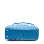 Shoulder Bag Large Lady Dior Zip Blue Cannage Lambskin Leather