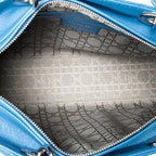 Shoulder Bag Large Lady Dior Zip Blue Cannage Lambskin Leather