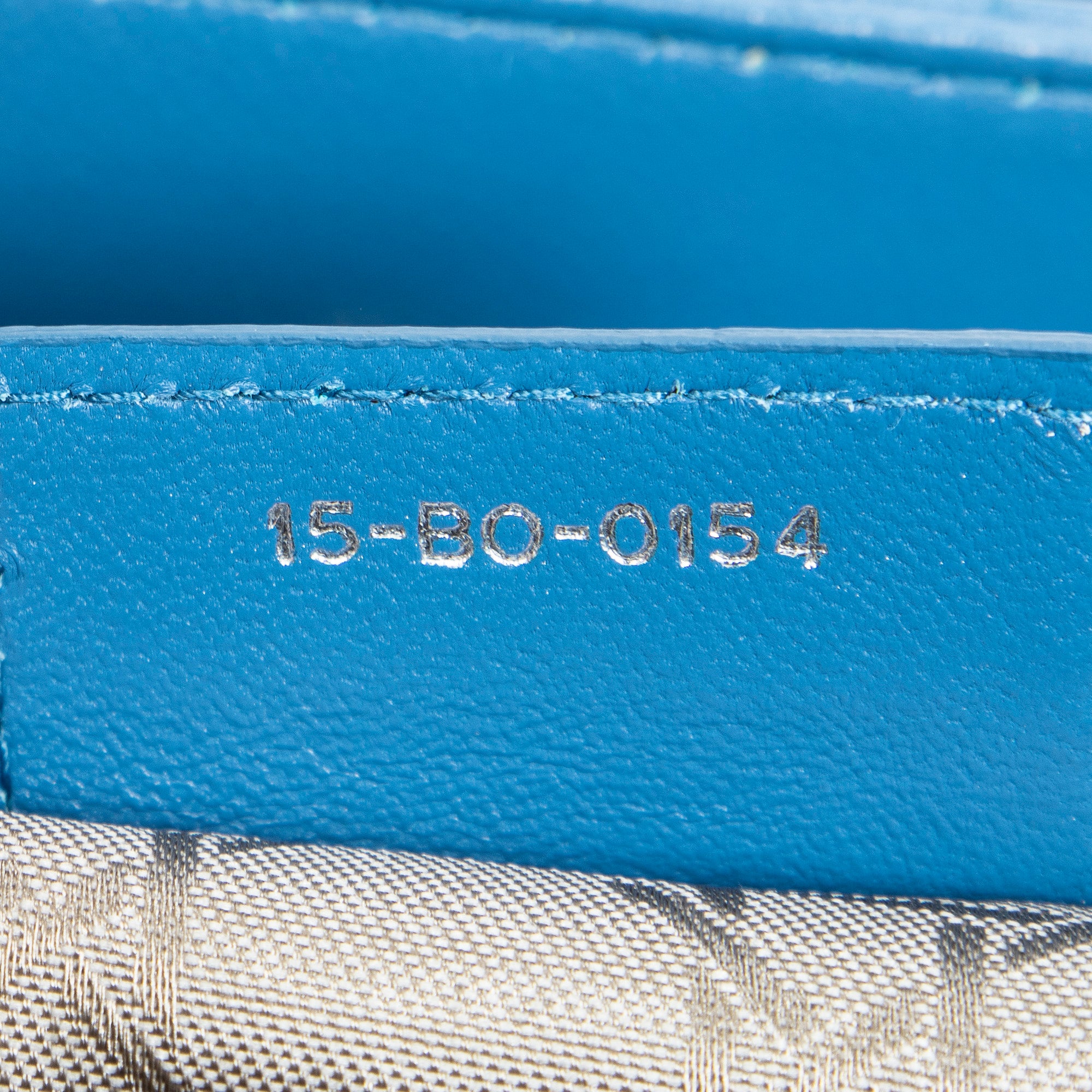 Shoulder Bag Large Lady Dior Zip Blue Cannage Lambskin Leather