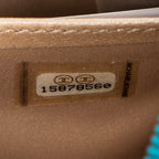 Wallet CC Camellia Zip Around Wallet Teal Camellia Embossed Calfskin Leather
