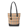 Shoulder Bag Vertical Tote Beige Haymarket Check Canvas
