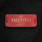 Shoulder Bag VLTN Turn Lock Vertical Tote Black Logo Print Calfskin Leather