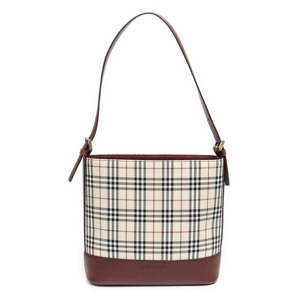 Shoulder Bag Open Tote Beige Nova Check Canvas