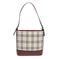 Shoulder Bag Open Tote Beige Nova Check Canvas