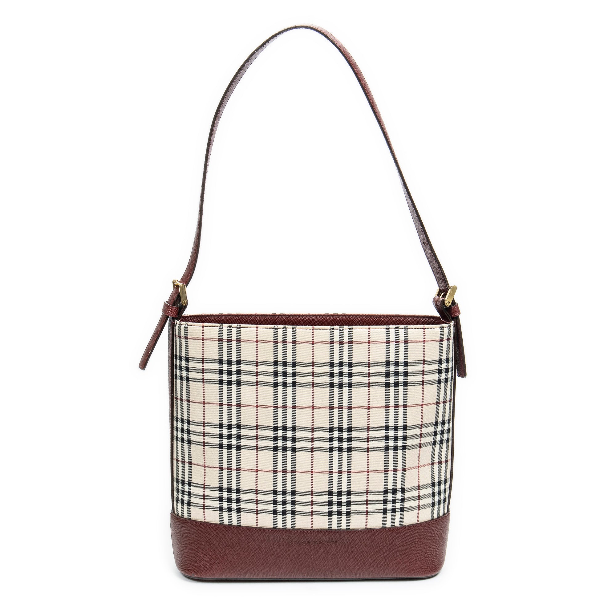 Shoulder Bag Open Tote Beige Nova Check Canvas