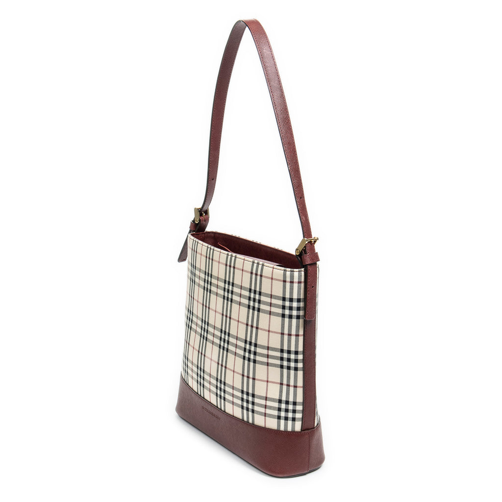 Shoulder Bag Open Tote Beige Nova Check Canvas