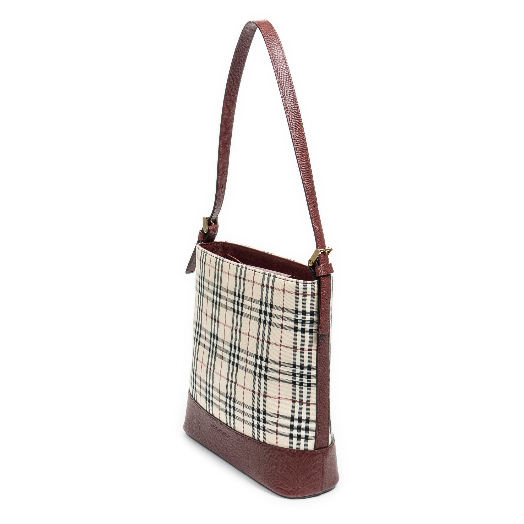 Shoulder Bag Open Tote Beige Nova Check Canvas