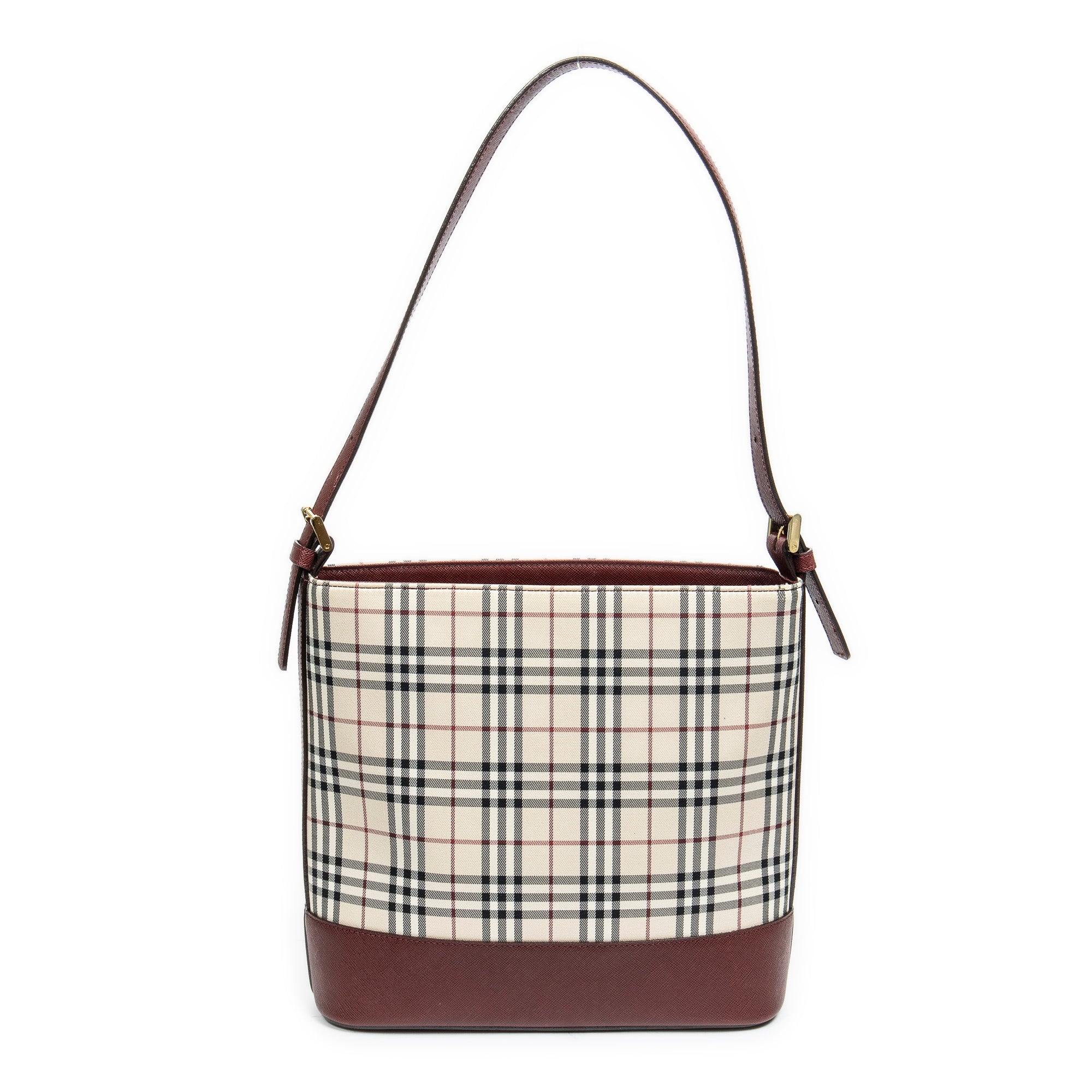 Shoulder Bag Open Tote Beige Nova Check Canvas
